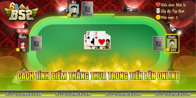 Cách tính điểm thắng thua trong tiến lên online